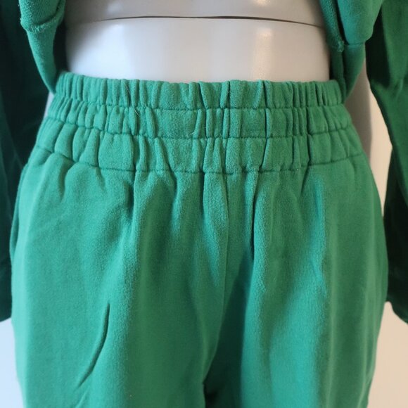 Womens The Westside Green 2-Pc Set Cropped Sweatshirt/M Wide-Leg Pants/S - Picture 5 of 15